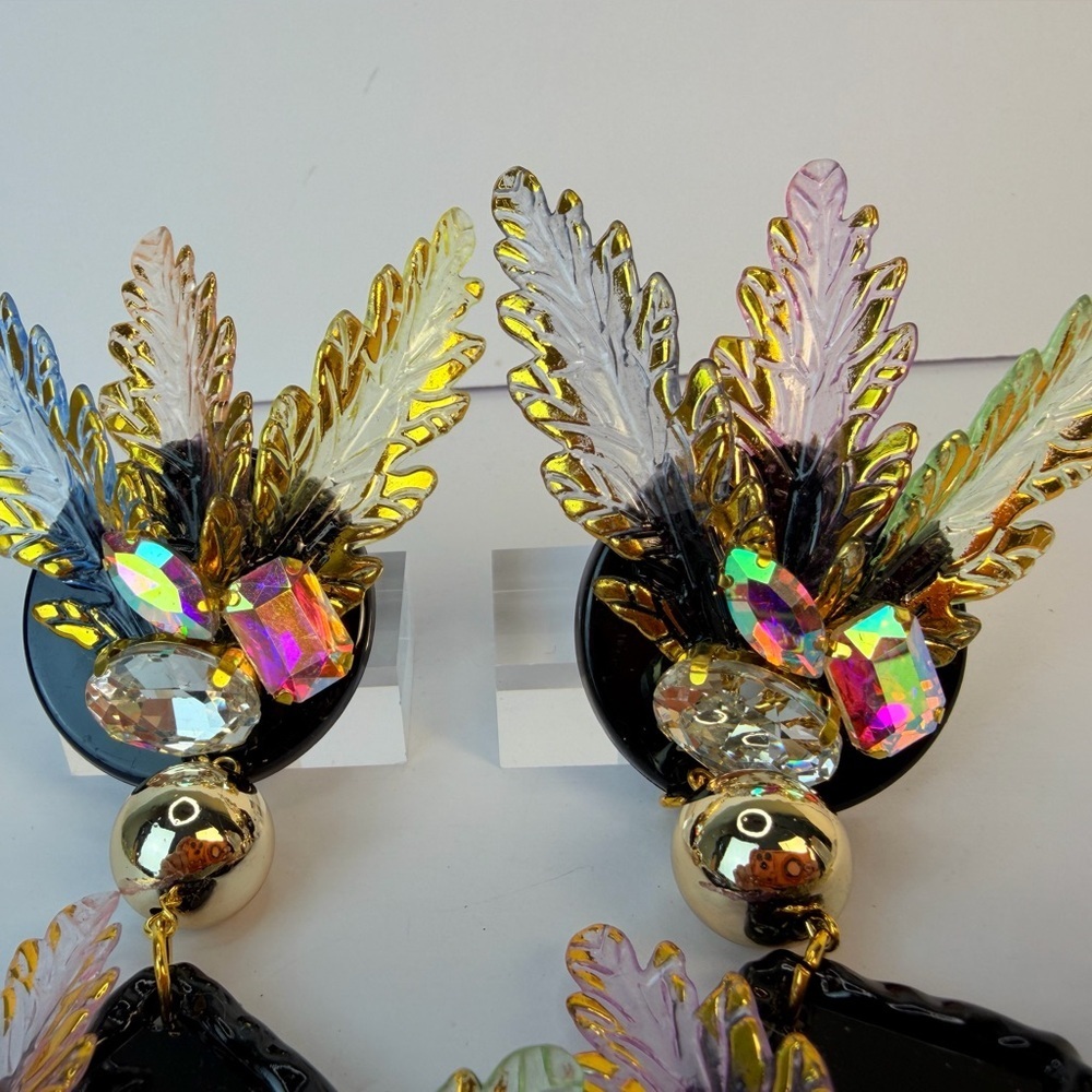 One of a kind festival earrings / carnival earrings - Picture 6 of 6